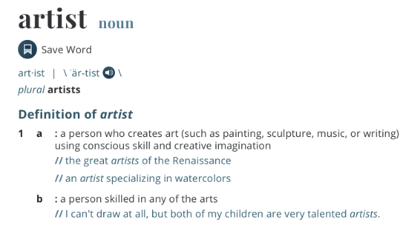 definition of an artist