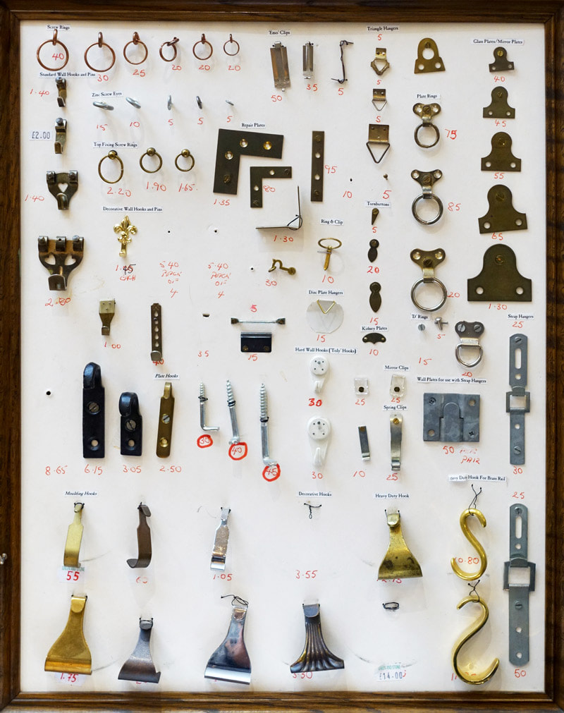 Hanging Hardware - various plates and hooks in different sizes
