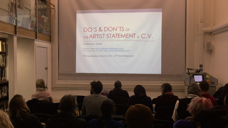talk at The Heatherley School of Art on the Do's and Don'ts of the Artist Statement and CV